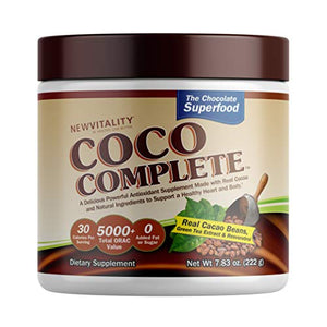 Coco Complete by New Vitality – Immune System and Metabolism Boosting Superfood Powder Supplement, Energy Support, Sugar Free, Real Cocoa Powder & Green Tea Extract, Chocolate Flavor, 30 Servings