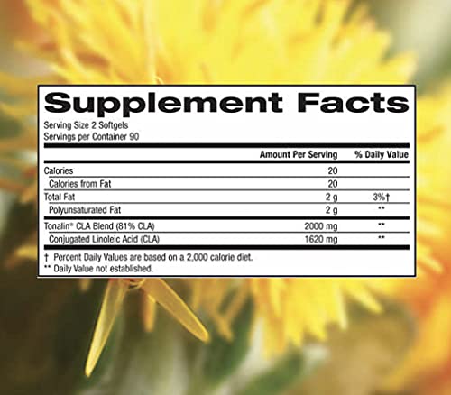 TruNature Tonalin CLA - Conjugated Linoleic Acid - 180 Softgels