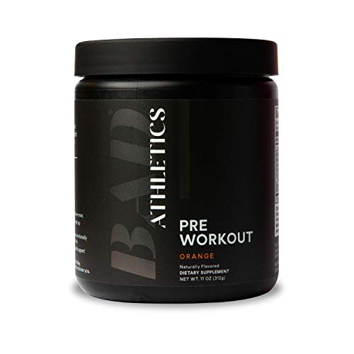 Bad Athletics Orange Pre Workout Powder for Women | Naturally Flavored and Sweetened | Energy, Focus and Endurance