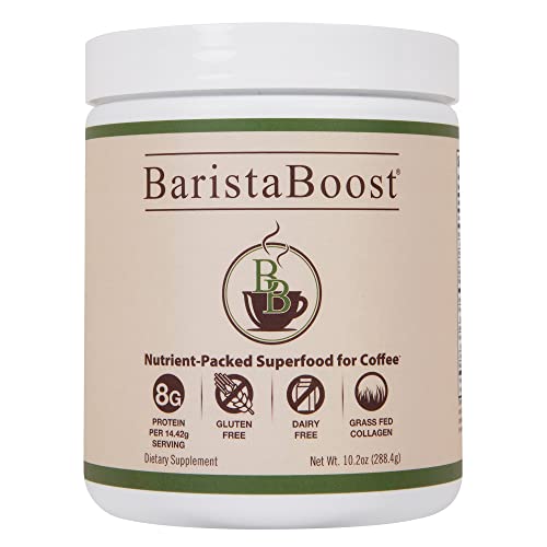 BaristaBoost Coffee Creamer & Smoothie Booster Grass Fed Collagen, 10.2 oz