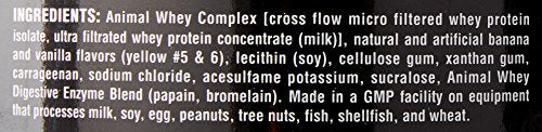 Animal Whey Isolate Whey Protein Powder, Isolate Loaded for Post Workout and Recovery, Low Sugar with Highly Digestible Whey Isolate Protein, 2 lbs, Banana Cream, 2 Pound, 32 Oz