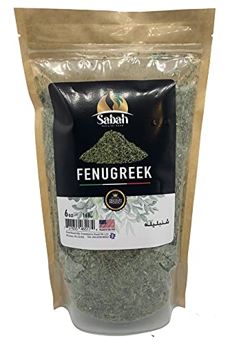 Sabah Dried Fenugreek Leaves - Premium Quality Product All Natural Sun dried All Natural, Kasuri Methi, Sun dried - 6 oz - 168gr, 6 Ounce (Pack of 1)