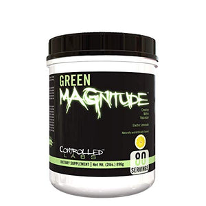 Controlled Labs Green Magnitude, Synergistic Creatine Formula, Promotes Strength, Stamina, and Performance, Helps Maintain Workout Intensity, 80 Servings, Green Lemonade