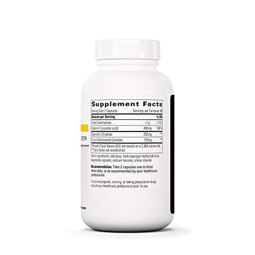 Integrative Therapeutics Vitamin C with Quercetin - Immune Support Supplement with Antioxidants - Gluten Free - Dairy Free - 180 Capsules