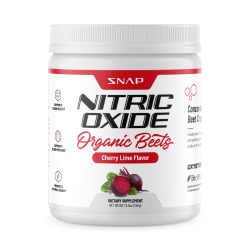 Beet Root Powder Organic - Nitric Oxide Beets by Snap Supplements - Supports Blood Pressure and Circulation Superfood, Muscle & Heart Health, Increase Stamina & Energy, 250g (Cherry Lime)