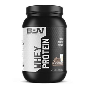 Bare Performance Nutrition, Whey Protein Powder, Meal Replacement, 25G of Protein, Excellent Taste & Low Carbohydrates, 88% Whey Protein & 12% Casein Protein (27 Servings, Milk N' Cookies)