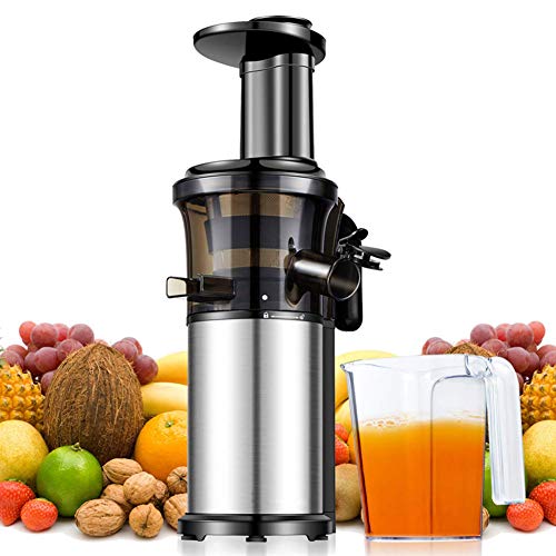 YBZS 200W 40RPM Masticating Slow Juicer Low Speed Auger Fruit Vegetable Cold Press Juice Extractor Squeezer Stainless Steel