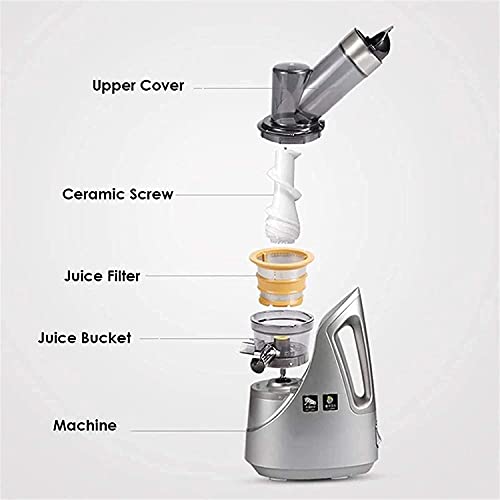 WXLBHD Slow Juicer, Slow Masticating Juicer Machine 81/45mm Double Inlet Chute for Vegetable Fruit, 150W Cold Press Juicer Extractor with Quiet Motor and Reverse Function