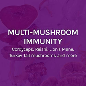 Host Defense, MyCommunity Capsules, Advanced Immune Support, Mushroom Supplement with Lion’s Mane, Reishi, Vegan, Organic, 30 Capsules (15 Servings)