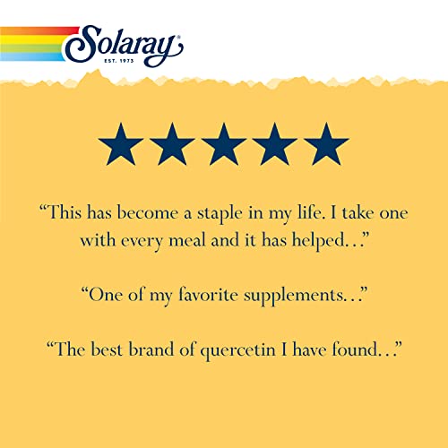 Solaray Quercetin 500 mg, Supports Sinus, Respiratory, Immune Function & Normal, Healthy Uric Acid Levels, 90 VegCaps
