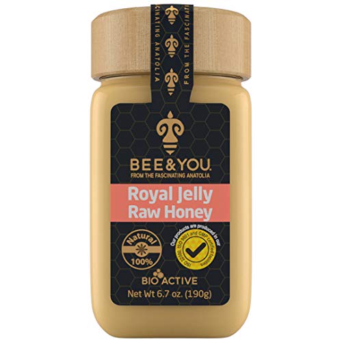 Bee and You Royal Jelly + Raw Honey Mix – Pure – Superfood – No Additives/Flavors/Preservatives Added – 6.7 oz