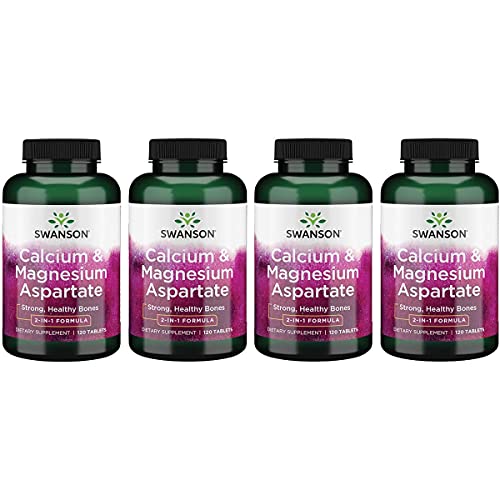 Swanson Calcium/Magnesium (Aspartate Complex) 120 Tabs (4 Pack)