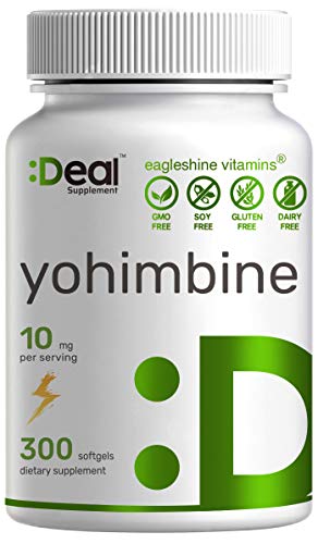 Yohimbine HCL 10mg, 300 Softgels, 5 Months Supply, Extra Strength, Plant Based Yohimbine Supplements for Energy, Performance & More - No Gluten, Non-GMO | Easy to Swallow