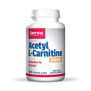 Jarrow Formulas Acetyl L-Carnitine 500 mg - 120 Veggie Caps - Antioxidant Protection for the Brain - Supports Energy Production & Metabolism - Heart & Cardiovascular Health - Up to 120 Servings