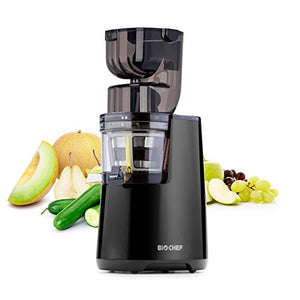 BioChef Atlas Whole Slow Juicer PRO - 300W / 45 RPM, Wide Feed Juicer, Masticating Cold Press Juicer - LIFETIME Motor Warranty (Black)