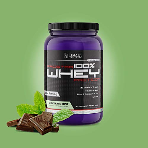Ultimate Nutrition Prostar Whey Protein Powder Blend of Whey Concentrate Isolate and Peptides – Low Carb, Keto Friendly, 25 Grams of Protein - 30 Servings, Chocolate Mint, 2 Pounds