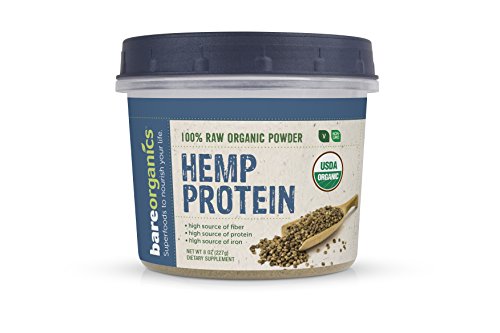 BareOrganics Hemp Seed Protein | USDA Organic, Non-GMO & Vegan, 8oz, 8.0 Ounce