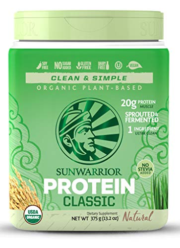 Sunwarrior Classic Vegan Sprouted Brown Rice Protein Powder (15 Servings, Natural)