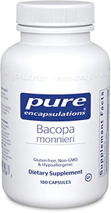 Pure Encapsulations Bacopa Monnieri | Supplement for Brain, Memory, Concentration, Mental Focus, Stress Support, and Cognitive Health* | 180 Capsules
