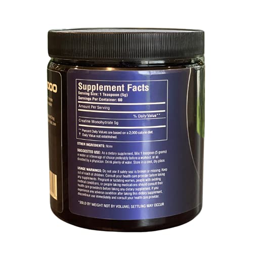 STS Creatine 300 Grams - 100% Pure Micronized Creatine Monohydrate Powder, Unflavored, Keto Friendly - 60 Servings