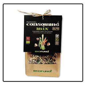 Ekofungi Consomme Mix Dehydrated Mushrooms and 3 Type of Veggies 100% Organic Certified Air Dried Super Foods Non-GMO Vegan Friendly Gluten Free Antioxidant Raw Wholefood Dietary Supplement