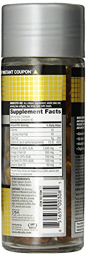 AbCuts CLA Belly Fat Formula - 120 Easy-to-Swallow Softgels - Omega 3 Fish Oil, Flaxseed Oil and Vitamin E - Helps Increase Antioxidant Supply and Healthy Body Composition