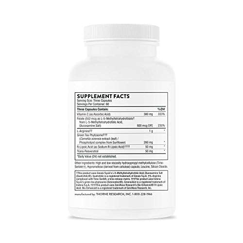 Thorne Research - Perfusia Plus - Sustained-Release L-Arginine Plus Cofactors to Support Heart Health, Nitric Oxide Production, and Optimal Blood Flow - 180 Capsules