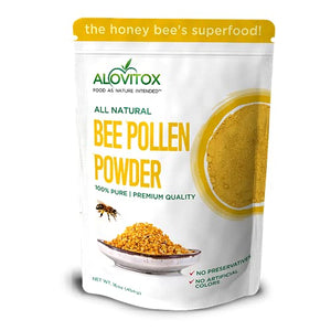 Alovitox Bee Pollen Powder | 100% Pure, Fresh Natural Raw Bee Pollen | Superfood Packed with Antioxidant, Protein, Vitamins B6, B12, C, A& More | Bee Friendly, Gluten Free 16 Oz