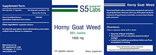 S5 Horny Goat Weed - 50% Icariins 1000 MG per Serving