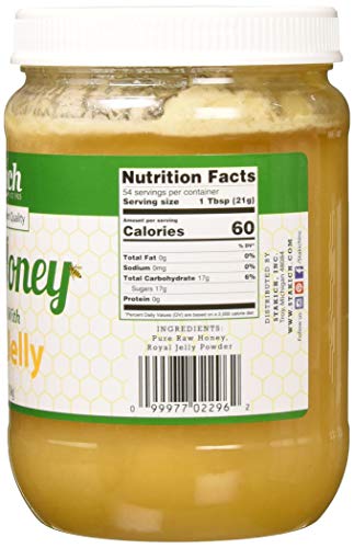 Stakich Royal Jelly Enriched Raw Honey - Pure, Unprocessed, Unheated - 40 Ounce