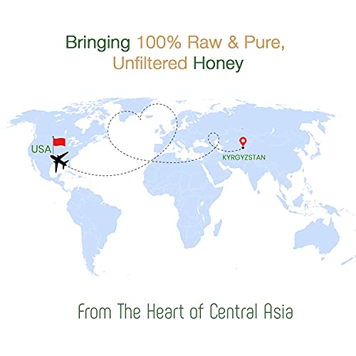 World's Finest 100% Pure Raw Unfiltered Honey 3-Pack Variety in Glass Jars. Winner of 36 International Awards. Rich Natural Wildflower Flavor Filled with Healthy Nutrients from Kyrgyz Mountains