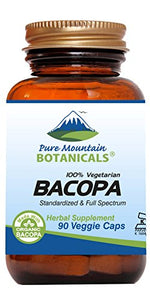 Bacopa Monnieri Capsules - 90 Vegan Caps with Organic Bacopa & Standardized Bacopa Extract