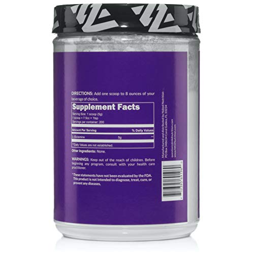 Pure L-Glutamine Made in The USA - 200 Servings - 1,000g, 2.2lb Bulk, Vegan, Non-GMO, Gluten and Soy Free. Minimize Muscle Breakdown & Improve Protein Synthesis. Nothing Artificial