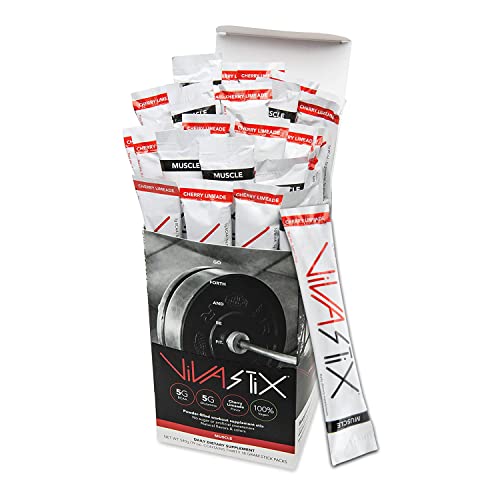 VivaStix BCAA, Glutamine & Beetroot Powder - Supports Muscle Recovery and Growth |Cherry Limeade Flavor with No Artificial Sweetener & Sugar, Non-GMO & Gluten Free, Keto & Vegan Friendly - 30 Packets
