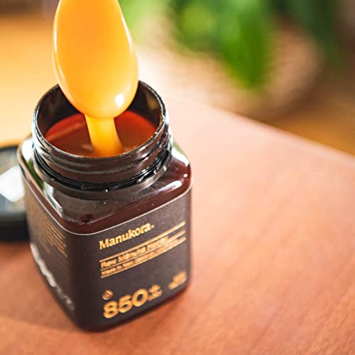 Manukora UMF 20+/MGO 850+ Raw Mānuka Honey (250g/8.8oz) Authentic Non-GMO New Zealand Honey, UMF & MGO Certified, Traceable from Hive to Hand