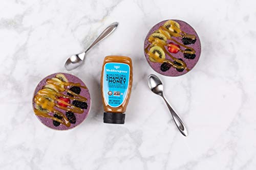 Wedderspoon Raw Multifloral Manuka Honey KFactor 12, Unpasteurized, Genuine New Zealand Honey, Multi-Functional, Non-GMO Superfood, Convenient Squeeze Bottle, 12 Ounce