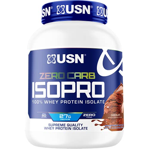 USN Supplements Zero Carb Iso Pro Whey Protein Isolate, Chocolate, 4 Pounds