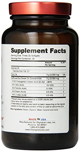 Olympian Labs CLA, 3000 mg per Serving, 90 softgels, 30 Servings