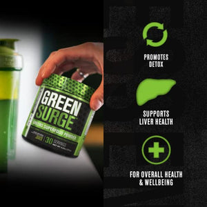 Green Surge Green Superfood Powder Supplement - Keto Friendly Greens Drink w/Spirulina, Wheat & Barley Grass, Organic Greens - Green Tea Extract, Probiotics & Digestive Enzymes - Sour Apple - 30sv