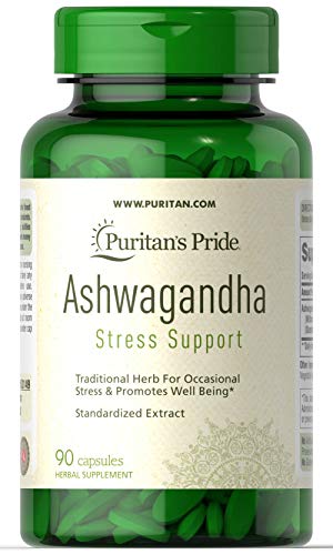 Ashwagandha Root Extract 750mg Ayurvedic Stress Support Herb, 90 vegi caps by Puritan's Pride®