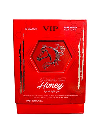 AR&R Royal Organic Honey for Men – Destructive Power Honey with Royal Jelly, Tongkat Ali, Mixed Herbal, Panax Ginseng – Large Pack of 20 Royal Honey Sachets