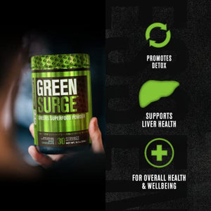 Green Surge Green Superfood Powder Supplement - Keto Friendly Greens Drink w/Spirulina, Wheat & Barley Grass - Green Tea Extract, Probiotics and Digestive Enzymes - Mint Chocolate - 30sv