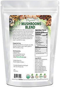 Organic 7 Mushroom Supplement for Immune Support - Lion’s Mane + Cordyceps + Chaga + Red Reishi + Shiitake + Maitake + Turkey Tail - Superfood Powder Blend for Coffee Tea, Non GMO, Gluten Free, 1 lb