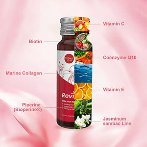 Heivy Liquid Collagen Supplement, Collagen Drink, Collagen Peptides, Hydrolyzed Marine Collagen,Glowing Hair Skin and Nails,10,000mg Marine Collagen,with Jasmine Extract Coenzyme Q10 Piperine, 1 Box