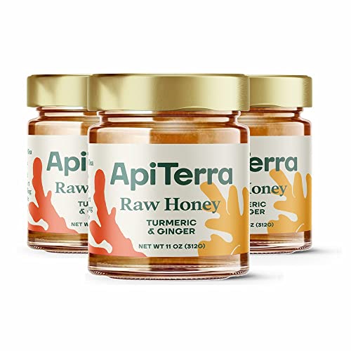 ApiTerra - Raw Honey with Turmeric & Ginger, 11oz (pack of 3)