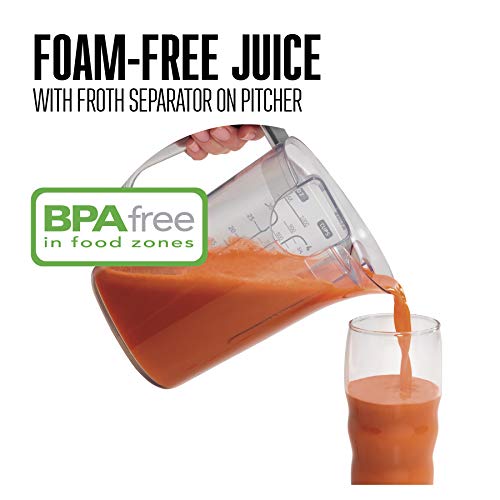 Weston Powerful Juicer Machine with XL 3.5" Feed Chute, BPA Free, 1100W, Easy Sweep Cleaning Tool (67902), Silver