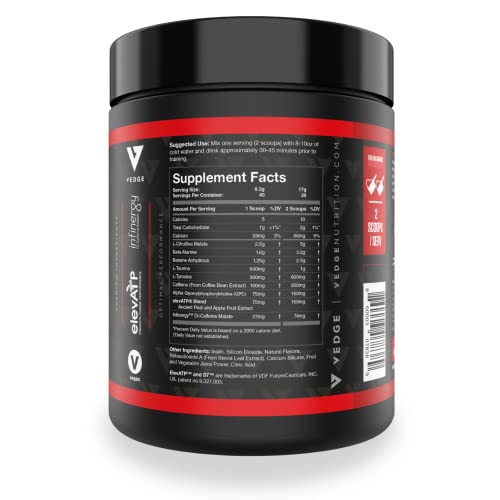 Vedge Nutrition Patriot Pop Pre- Workout | Vegan Pre-Workout | Dairy Free, Soy Free, Non-GMO | Long Lasting Energy, No Crash | Caffeine, Citrulline Malate, Nitric Oxide Booster | 40 Servings