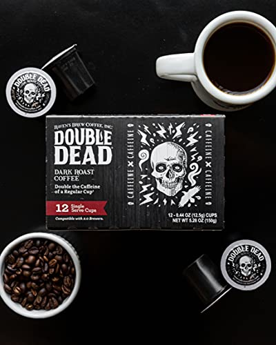 Raven’s Brew Coffee High Caffeine Dark Roast K-Cup Compatible Single Serve Pods — Double Dead 12ct