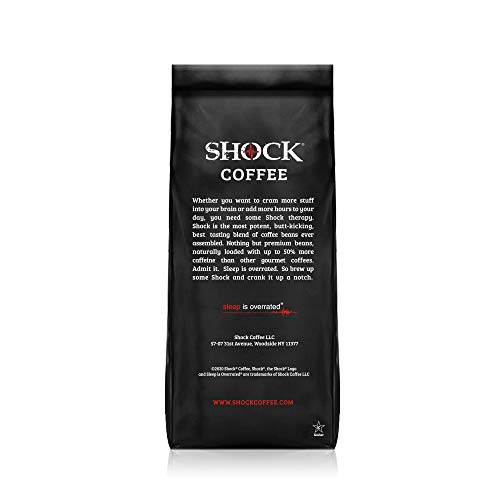 Shock Coffee Whole Bean. The Strongest Caffeinated All Natural Coffee, Up to 50% More Caffeine than Regular Coffee, 1 pound
