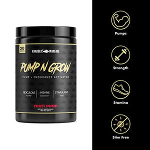 Title: Pump-N-Grow Muscle Pump and Nitric Oxide Boosting Supplement by Anabolic Warfare * - Caffeine Free Pre Workout with L-Citrulline, L-Arginine, Beta-Alanine (Au Naturel – 30 Servings)